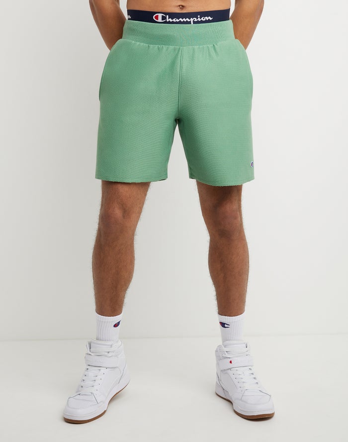 Champion Mens Shorts NZ - Reverse Weave Cut-Off Green ( 2840-TAHLU )